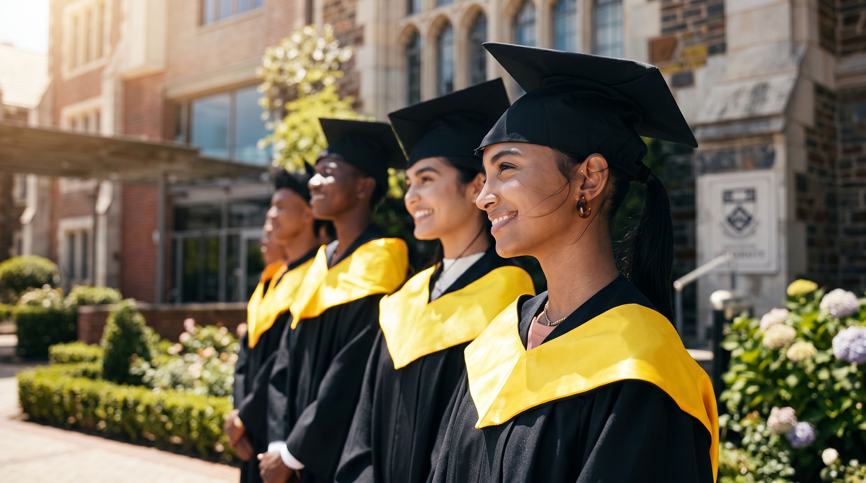Equedu students and graduates on a university campus